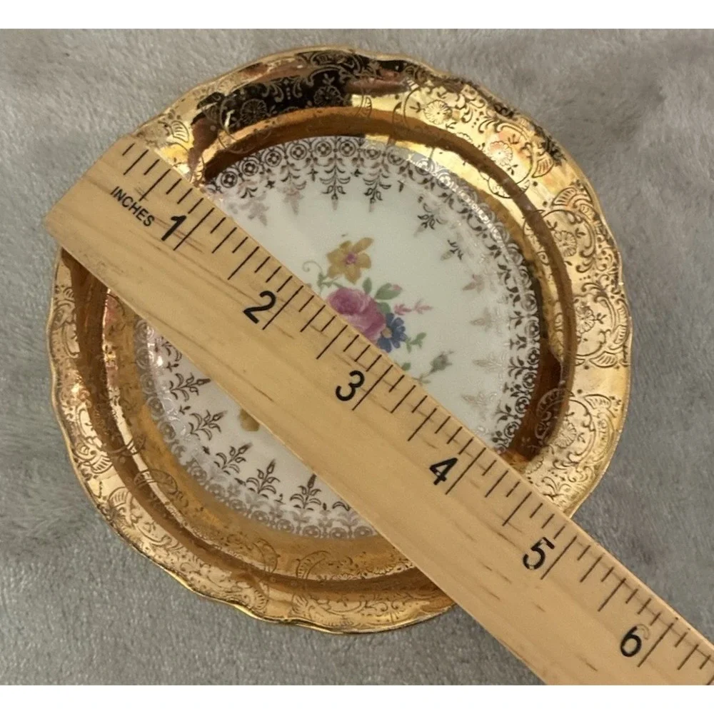 Vintage Vogue Gold Filigree Teacup White Floral 22k Gold Homer Laughlin Lot Of 3